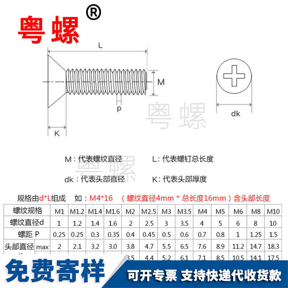 榆林沉头榆林十字螺丝