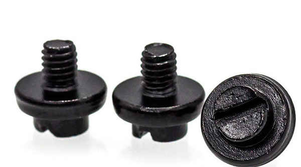 西安订制一字槽圆柱头带垫 非标件 镀黑锌机牙螺丝 机械电子机螺钉 M4
